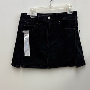 Tinseltown Black Denim Mini Skirt